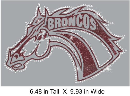 Broncos Mascot Vinyl and Rhinestone Transfer